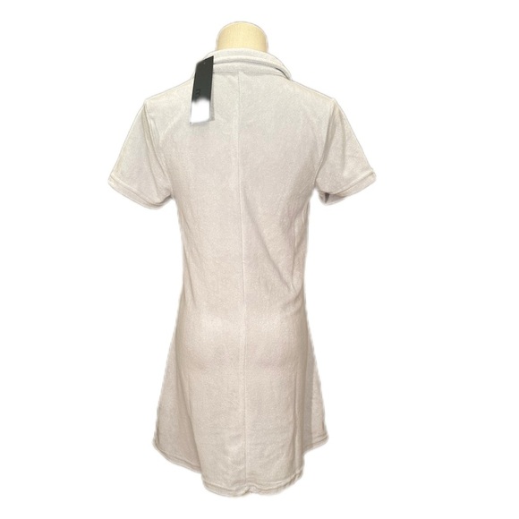 Mono B Baby Blue Buttoned Polo Terry Dress Medium - Picture 5 of 12